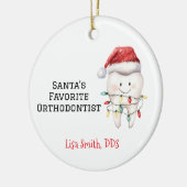 Personalized Santa's Favorite Orthodontist セラミックオーナメント (左)