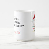 Personalized Santa's Favorite Orthodontist Mug コーヒーマグカップ (中央)