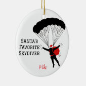 Personalized Santa's Favorite Skydiver セラミックオーナメント (右)