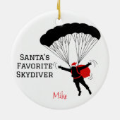 Personalized Santa's Favorite Skydiver セラミックオーナメント (裏面)