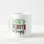 Personalized Santa's Favorite Speech Therapist コーヒーマグカップ (正面左)