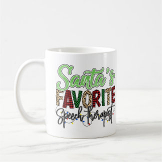 Personalized Santa's Favorite Speech Therapist コーヒーマグカップ