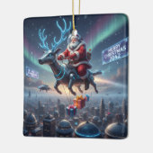 Personalized Santa's High-Tech Delivery Drone セラミックオーナメント (左)