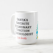 Personalized Santa's Pulmonary technologist コーヒーマグカップ (正面左)