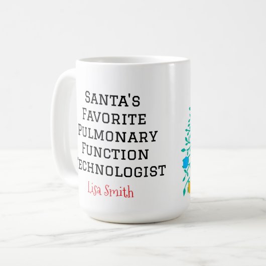 Personalized Santa's Pulmonary technologist コーヒーマグカップ (正面左)