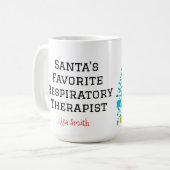 Personalized Santa's Respiratory Therapist コーヒーマグカップ (正面左)