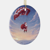 Personalized Santa's Skydiving セラミックオーナメント (右)