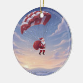 Personalized Santa's Skydiving セラミックオーナメント (左)