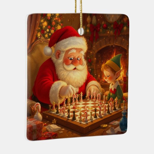 Personalized Santa's Strategy Session セラミックオーナメント (右)
