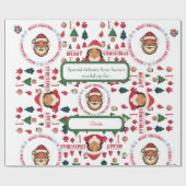 Personalized Santa's Workshop Christmas Gift Wrap ラッピングペーパー (フラット)