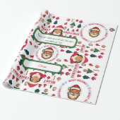 Personalized Santa's Workshop Christmas Gift Wrap ラッピングペーパー (アンロールド)