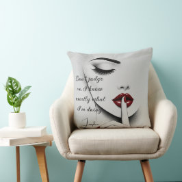 Personalized Sassy Quote Red Lips Beauty Glam Chic クッション