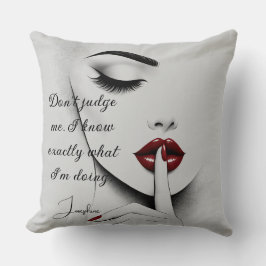 Personalized Sassy Quote Red Lips Beauty Glam Chic クッション