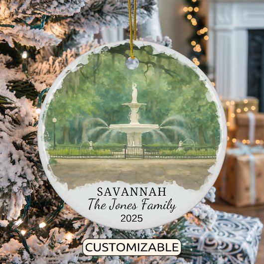 Personalized Savannah Ornament, Georgia セラミックオーナメント