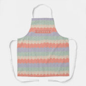 Personalized Scandinavian Pastel Knit Pattern Name エプロン (正面)