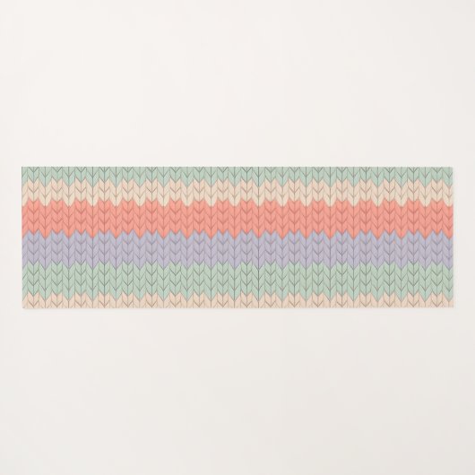Personalized Scandinavian Pastel Knit Pattern Name ヨガマット (裏面(横))