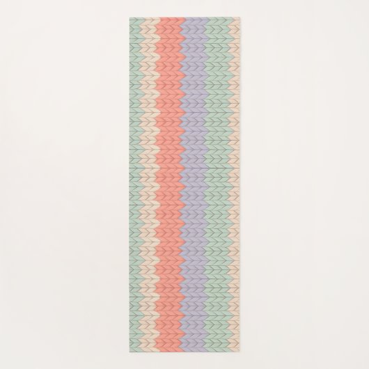 Personalized Scandinavian Pastel Knit Pattern Name ヨガマット (裏面)