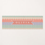 Personalized Scandinavian Pastel Knit Pattern Name ヨガマット (正面(横))
