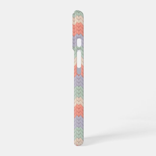 Personalized Scandinavian Pastel Knit Pattern Name iPhone 16ケース (左側面)