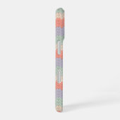 Personalized Scandinavian Pastel Knit Pattern Name iPhone 16ケース (右側面)