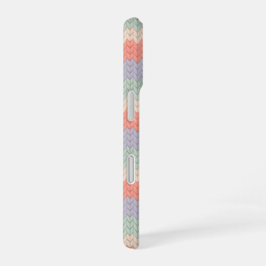 Personalized Scandinavian Pastel Knit Pattern Name iPhone 16ケース (右側面)
