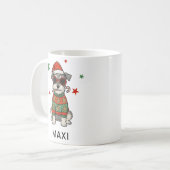 Personalized Schnauzer Gingerbread Ugly Sweater コーヒーマグカップ (正面左)