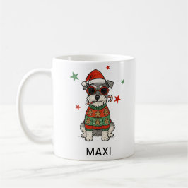 Personalized Schnauzer Gingerbread Ugly Sweater コーヒーマグカップ