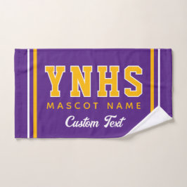 Personalized School Colors & Initials, Team Spirit ハンドタオル