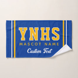Personalized School Colors & Initials, Team Spirit ハンドタオル