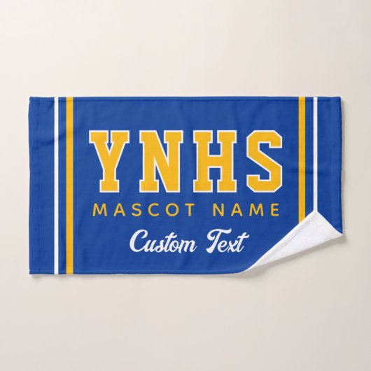 Personalized School Colors & Initials, Team Spirit ハンドタオル (ハンドタオル)