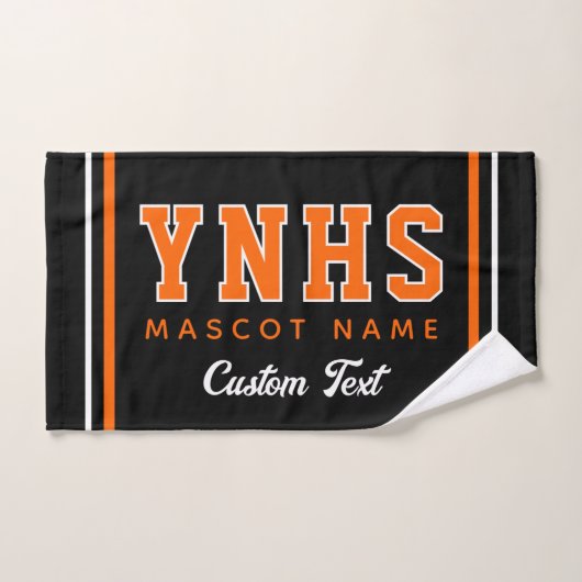 Personalized School Colors & Initials, Team Spirit ハンドタオル (ハンドタオル)
