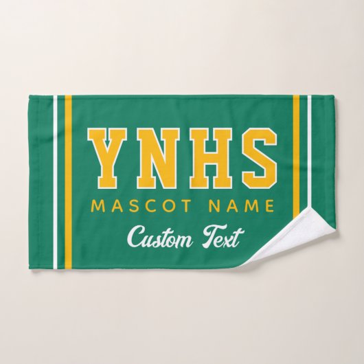Personalized School Colors & Initials, Team Spirit ハンドタオル (ハンドタオル)