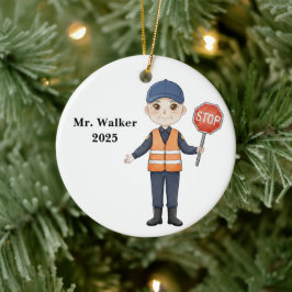 Personalized School Crossing Guard セラミックオーナメント