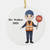Personalized School Crossing Guard セラミックオーナメント (正面)