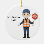 Personalized School Crossing Guard セラミックオーナメント (裏面)