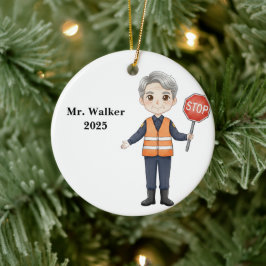 Personalized School Crossing Guard セラミックオーナメント