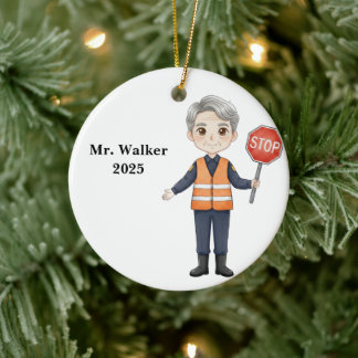 Personalized School Crossing Guard セラミックオーナメント