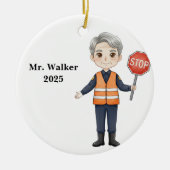 Personalized School Crossing Guard セラミックオーナメント (正面)
