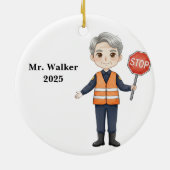 Personalized School Crossing Guard セラミックオーナメント (裏面)