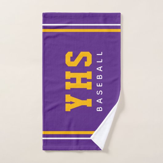 Personalized School Initials Baseball Team  ハンドタオル (ハンドタオル)