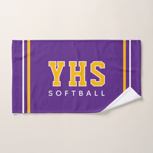 Personalized School Initials Softball Sport Team ハンドタオル (ハンドタオル)