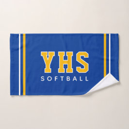 Personalized School Initials Softball Sport Team ハンドタオル