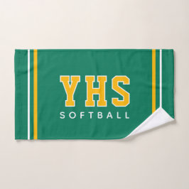 Personalized School Initials Softball Sport Team H ハンドタオル