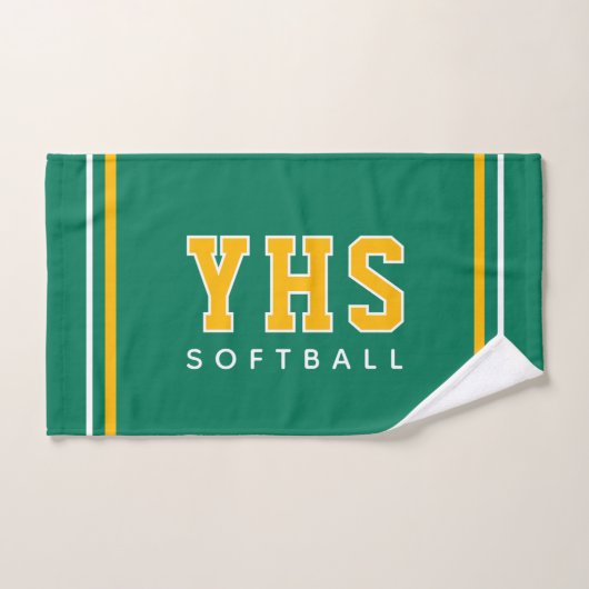 Personalized School Initials Softball Sport Team H ハンドタオル (ハンドタオル)