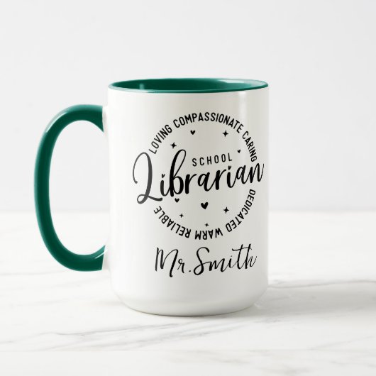 Personalized School Librarian Day | Custom Name  マグカップ (左)