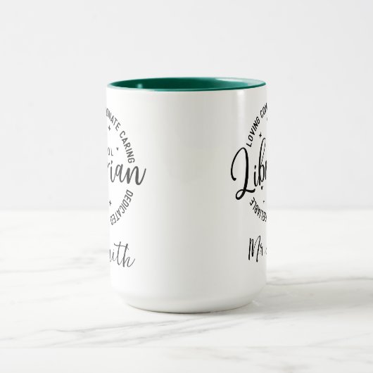 Personalized School Librarian Day | Custom Name  マグカップ (中央)