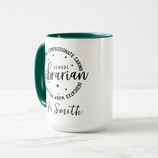 Personalized School Librarian Day | Custom Name  マグカップ (正面左)