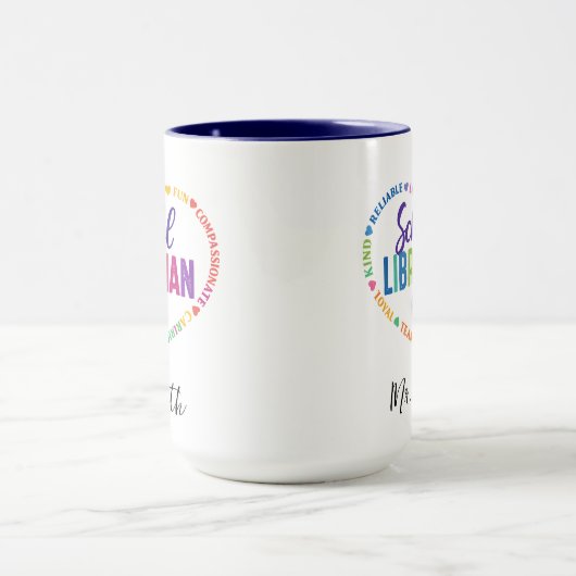Personalized School Librarian Day | Custom Name  マグカップ (中央)