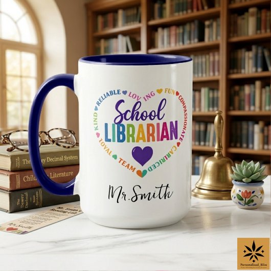 Personalized School Librarian Day | Custom Name  マグカップ