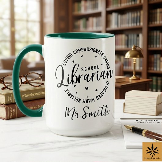 Personalized School Librarian Day | Custom Name  マグカップ